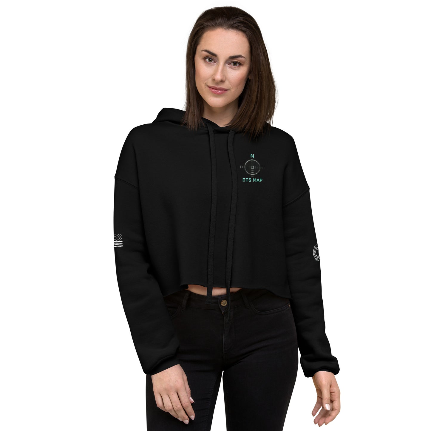 DTS Map Crop Top Hoodie