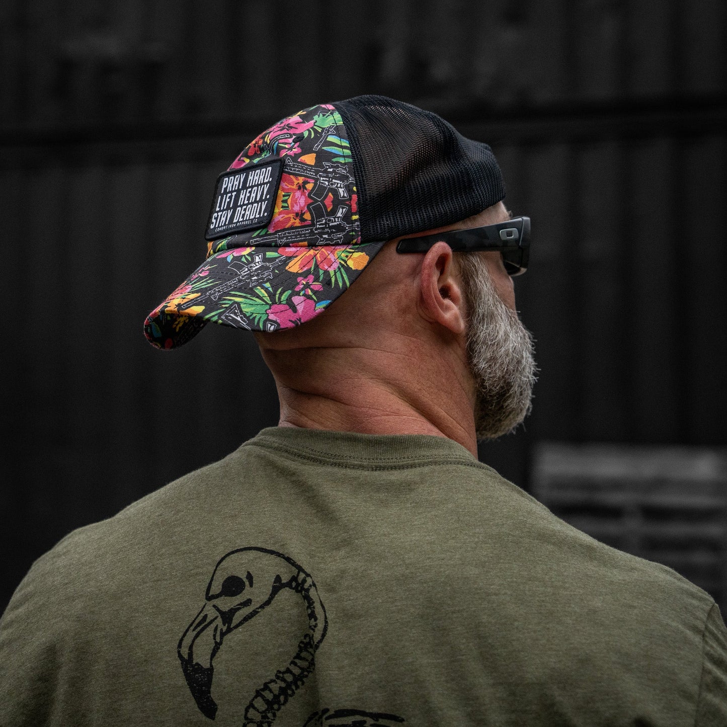Pray Hard. Lift Heavy. Stay Deadly. Patch Tactical Ripstop Mesh Snapback Hat