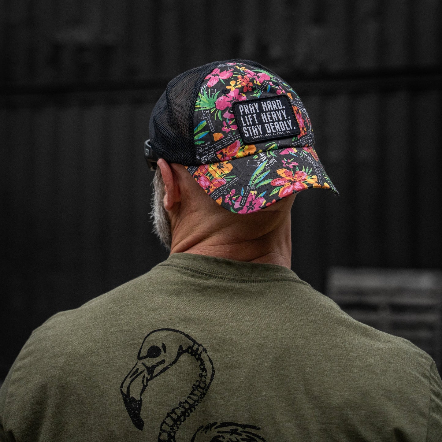 Pray Hard. Lift Heavy. Stay Deadly. Patch Tactical Ripstop Mesh Snapback Hat