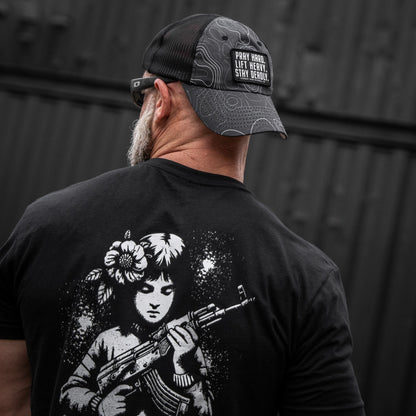 Pray Hard. Lift Heavy. Stay Deadly. Patch Tactical Ripstop Mesh Snapback Hat