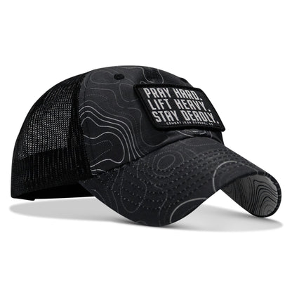 Pray Hard. Lift Heavy. Stay Deadly. Patch Tactical Ripstop Mesh Snapback Hat
