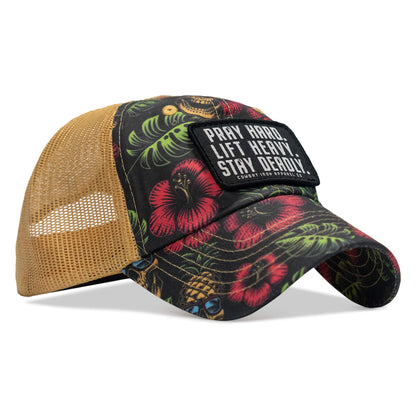 Pray Hard. Lift Heavy. Stay Deadly. Patch Tactical Ripstop Mesh Snapback Hat