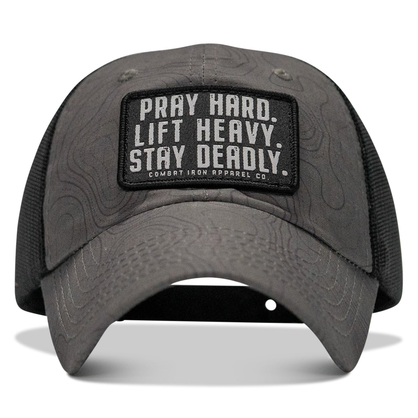 Pray Hard. Lift Heavy. Stay Deadly. Patch Tactical Ripstop Mesh Snapback Hat