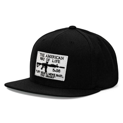 American Way Of Life 5.56 White Patch Flatbill SnapBack Hat