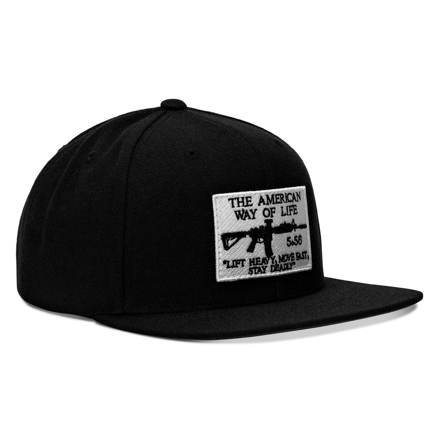 American Way Of Life 5.56 White Patch Flatbill SnapBack Hat